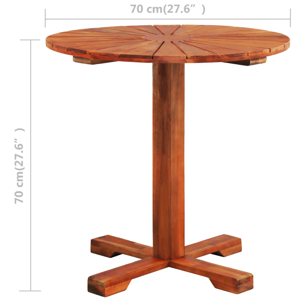 vidaXL Bistro stolík 70x70 cm, akáciový masív