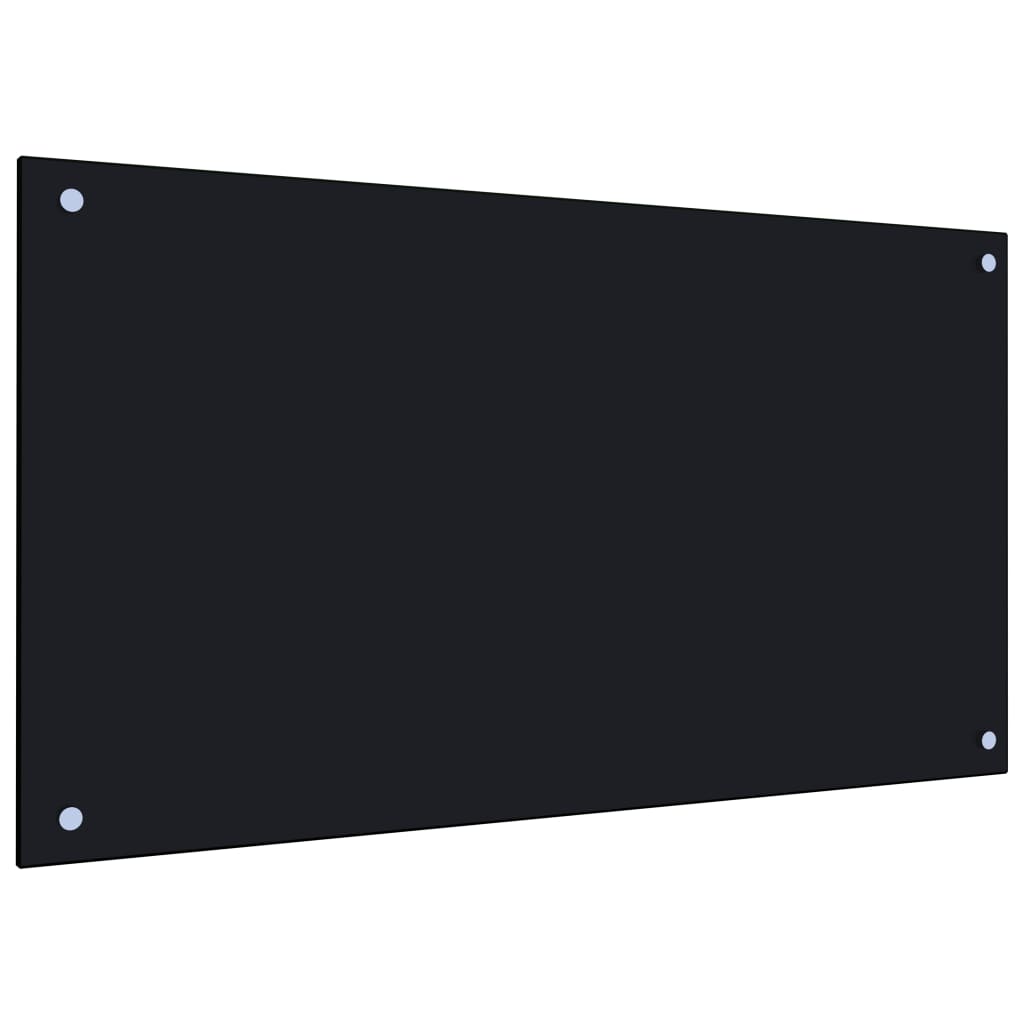 vidaXL Kuchynská zástena, čierna 90x50 cm, tvrdené sklo