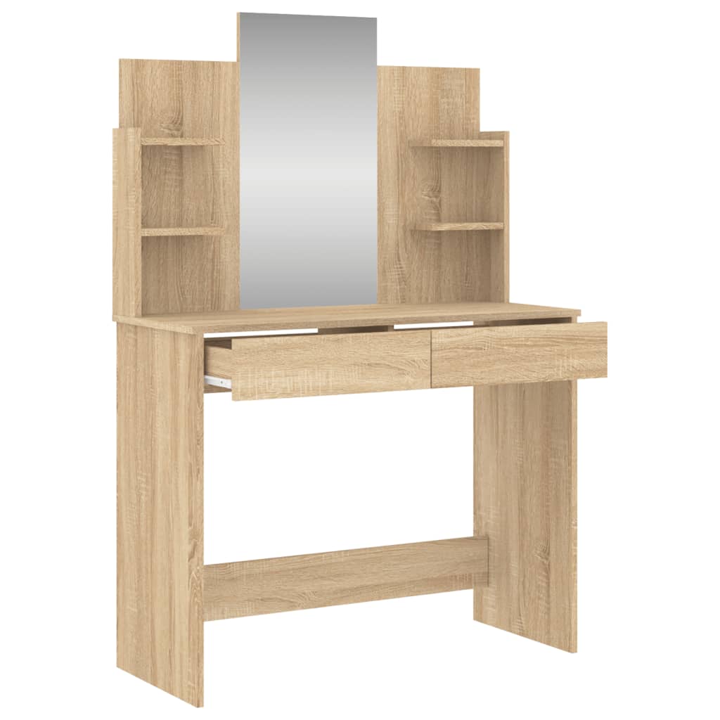 vidaXL Toaletný stolík so zrkadlom dub sonoma 96x39x142 cm