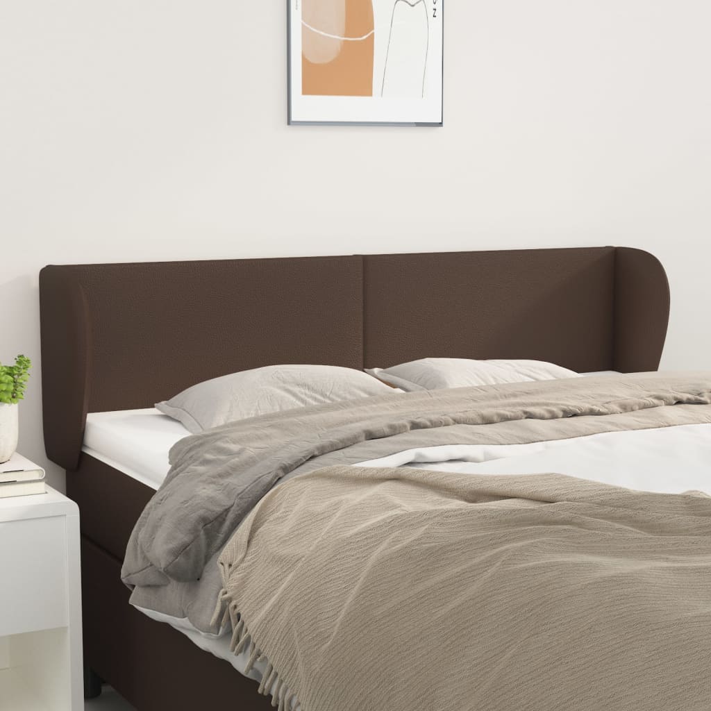 vidaXL Čelo postele so záhybmi hnedé 147x23x78/88 cm umelá koža