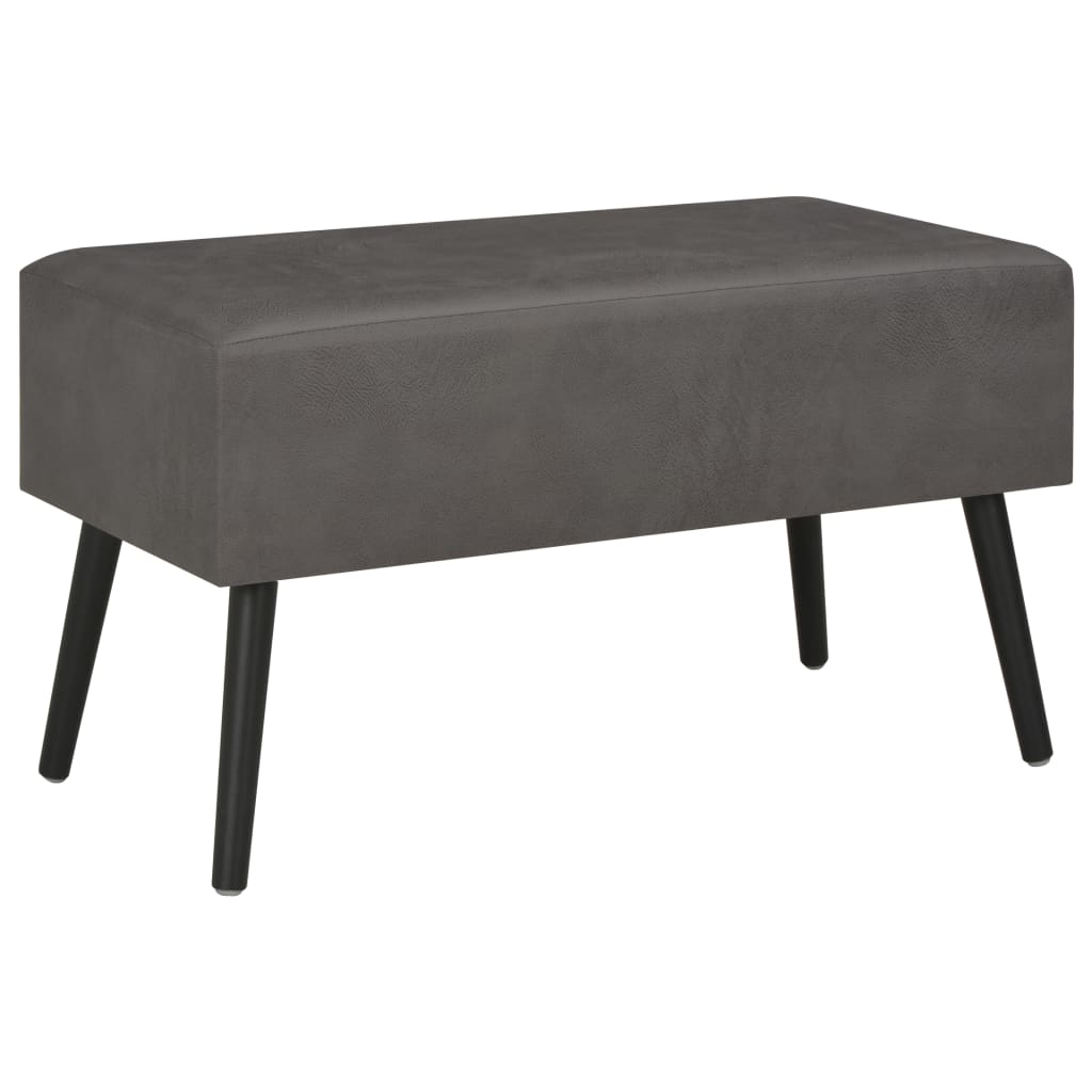 vidaXL Konferenčný stolík, sivý 80x40x46 cm, umelá koža