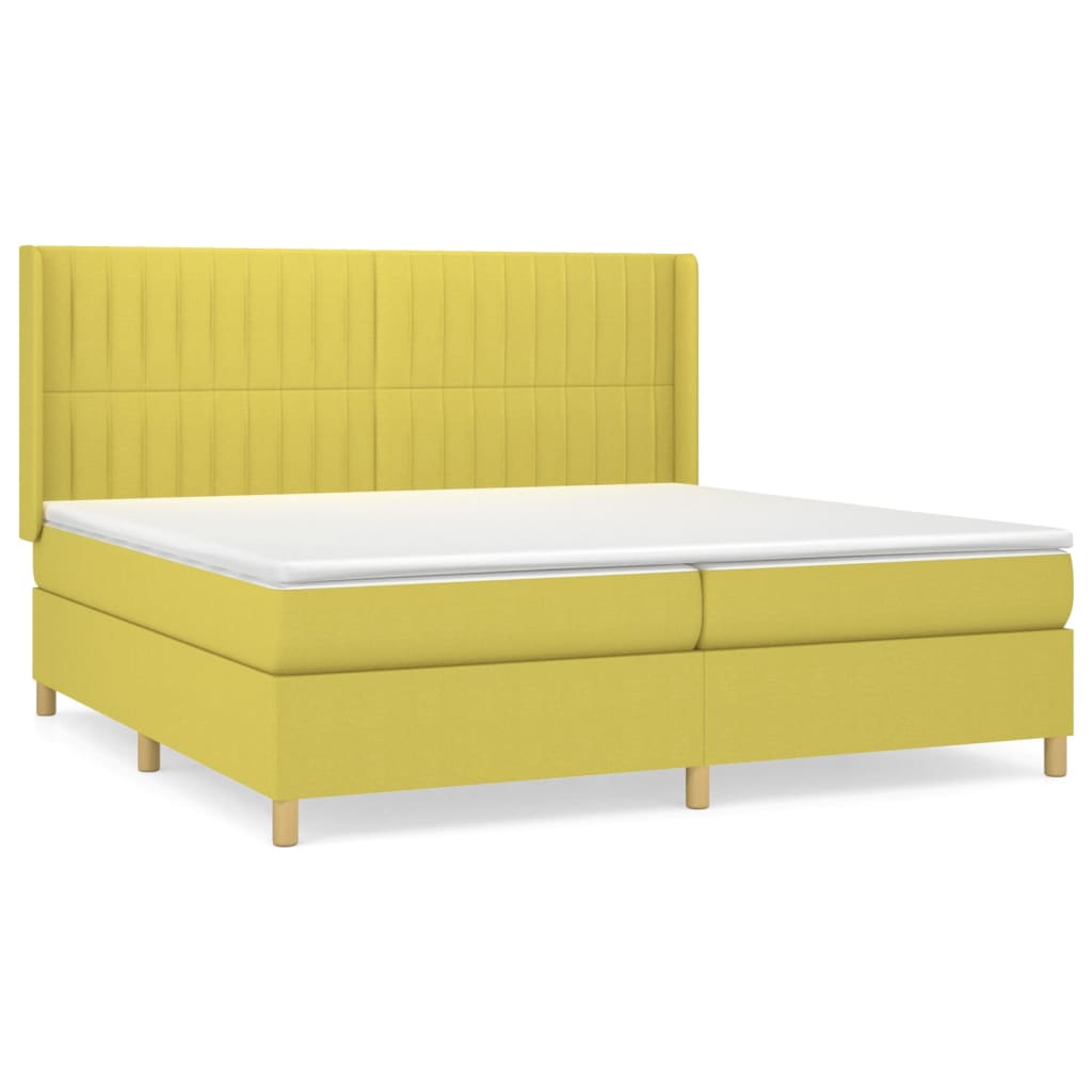 vidaXL Boxspring posteľ s matracom zelená 200x200 cm látka