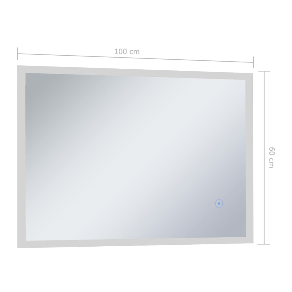 vidaXL Kúpeľňové nástenné zrkadlo s LED a dotykovým senzorom 100x60 cm