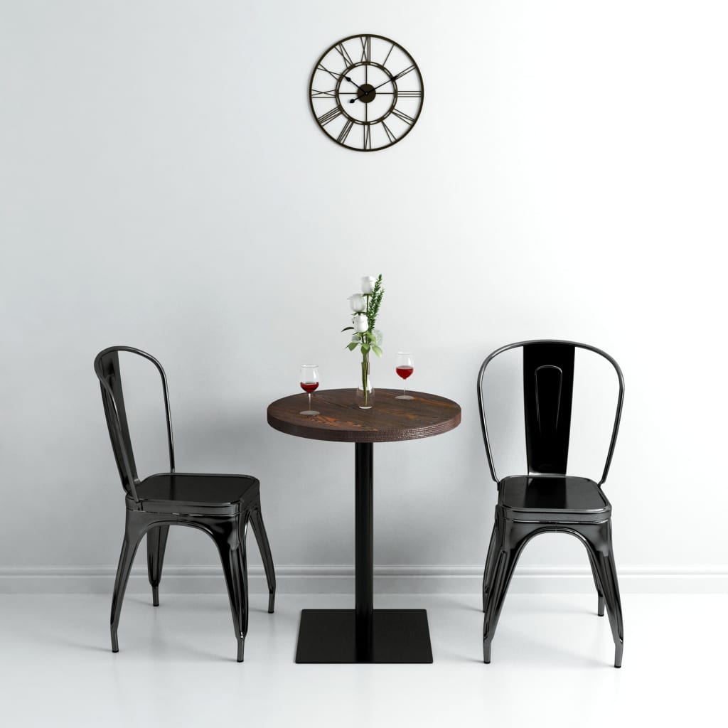 vidaXL Bistro stolík, MDF a oceľ, okrúhly, 60x75 cm, tmavý popolový
