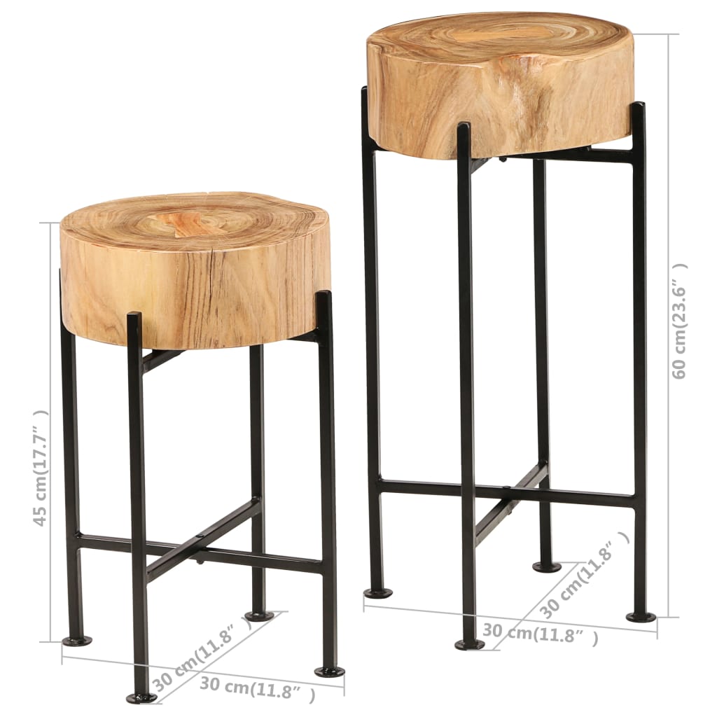 vidaXL Sada príručných stolíkov 2 kusy masívne akáciové drevo