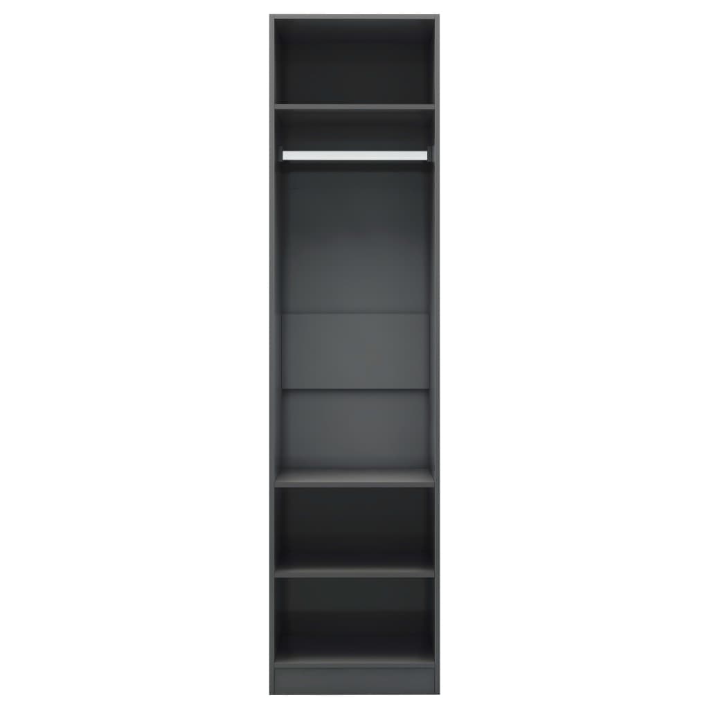vidaXL Šatník, lesklý sivý 50x50x200 cm, kompozitné drevo