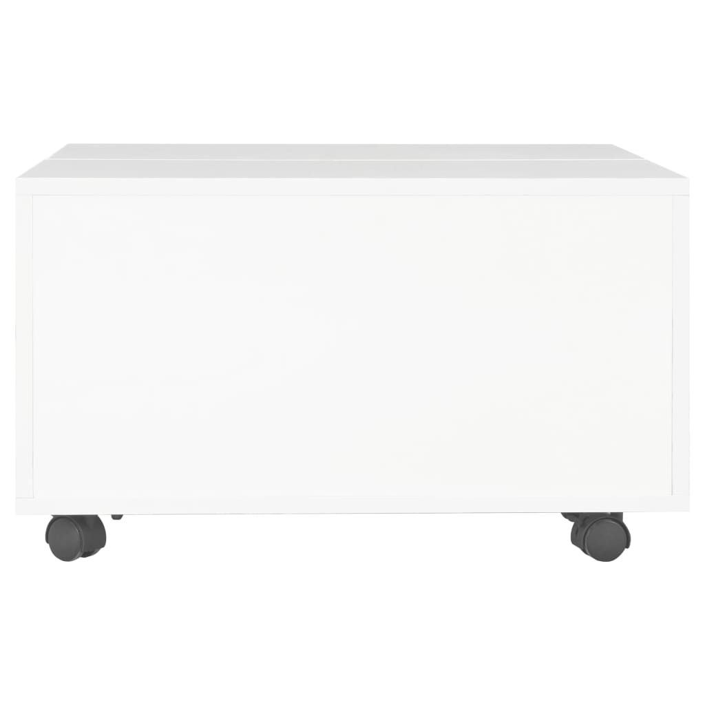 vidaXL Konferenčný stolík biely 60x60x35 cm vysoko-lesklý drevotrieska