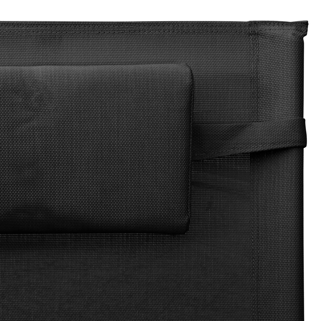 vidaXL Záhradné ležadlo textilén čierno-sivé