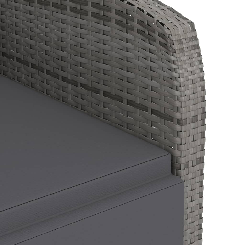 vidaXL 11dielna vonkajšia jedálenská súprava s vankúšmi polyratan sivá