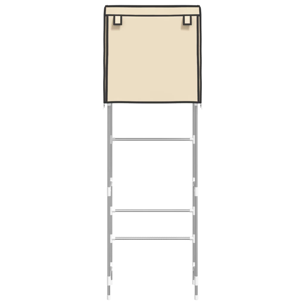 vidaXL 2-poschodový úložný stojan nad WC krémový 56x30x170 cm železo