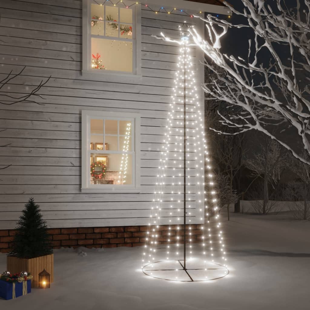 vidaXL Vianočný stromček, kužeľ 310LED, studené biele svetlo 100x300cm