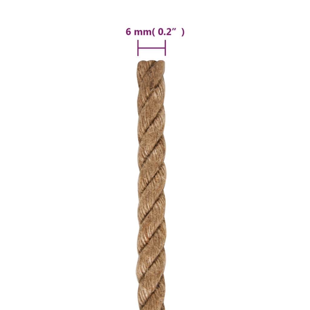 vidaXL Jutové lano 50 m dlhé 6 mm hrubé
