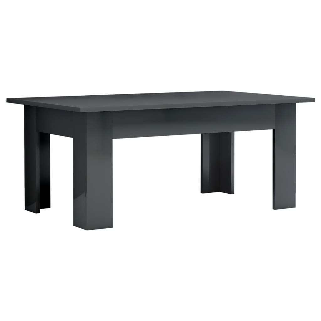 vidaXL Konferenčný stolík lesklý sivý 100x60x42 cm drevotrieska