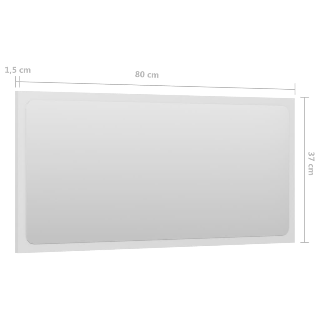 vidaXL Kúpeľňové zrkadlo, lesklé biele 80x1,5x37 cm, kompozitné drevo