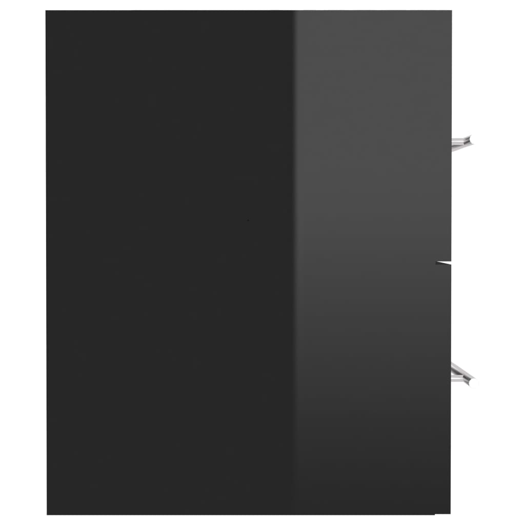 vidaXL Skrinka pod umývadlo lesklá čierna 41x38,5x48 cm drevotrieska