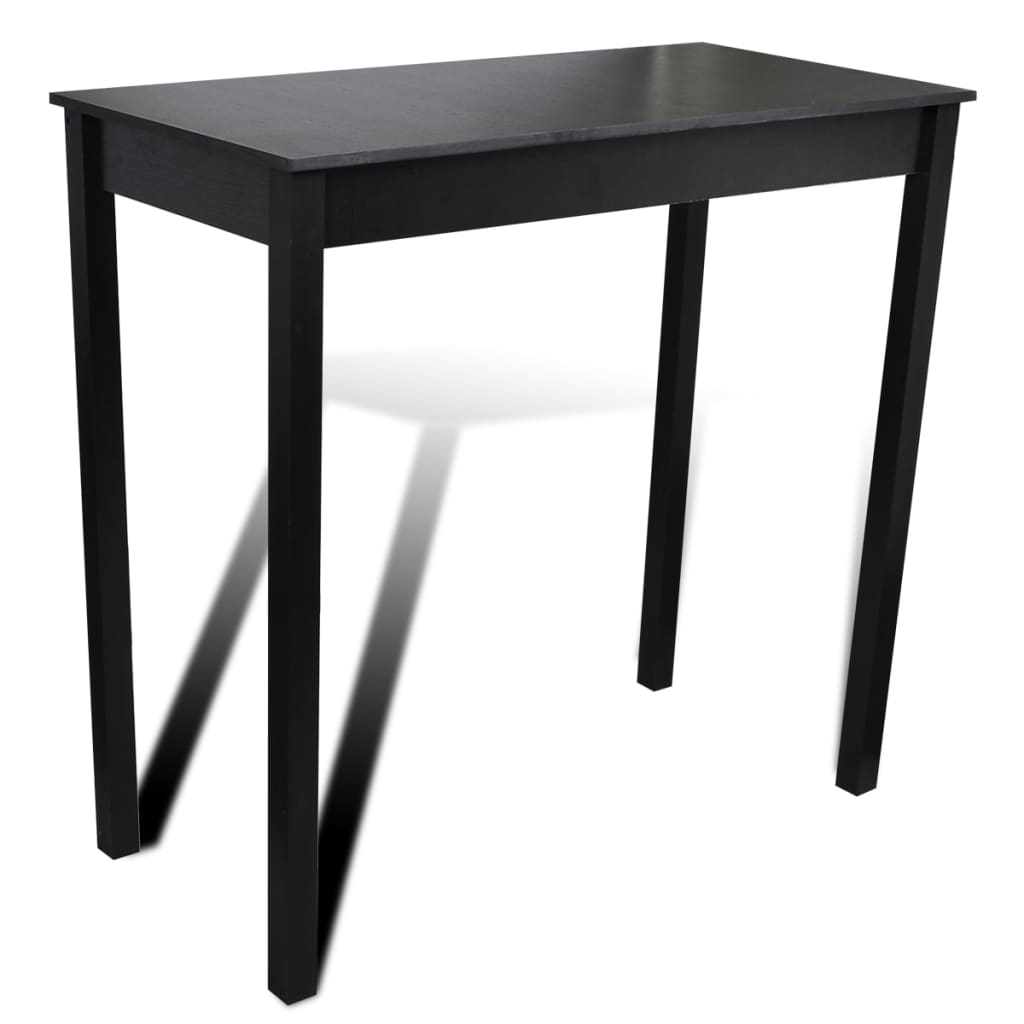 Barový stôl so 4 barovými stoličkami, čierny