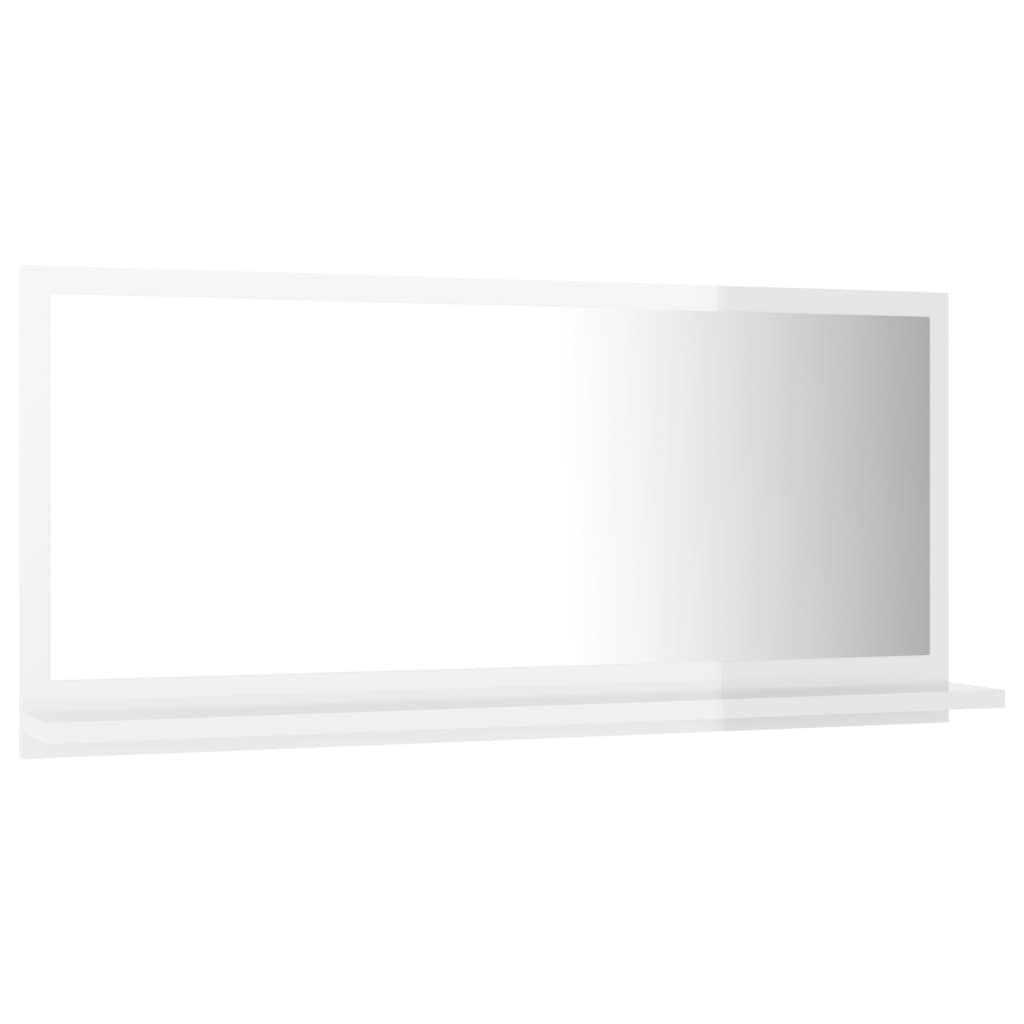 vidaXL Kúpeľňové zrkadlo, lesklé biele 80x10,5x37 cm, kompozitné drevo