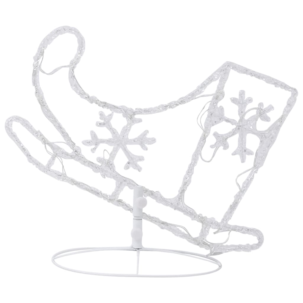 vidaXL Vianočný lietajúci sob a sane, akryl 260x21x87cm, studená biela