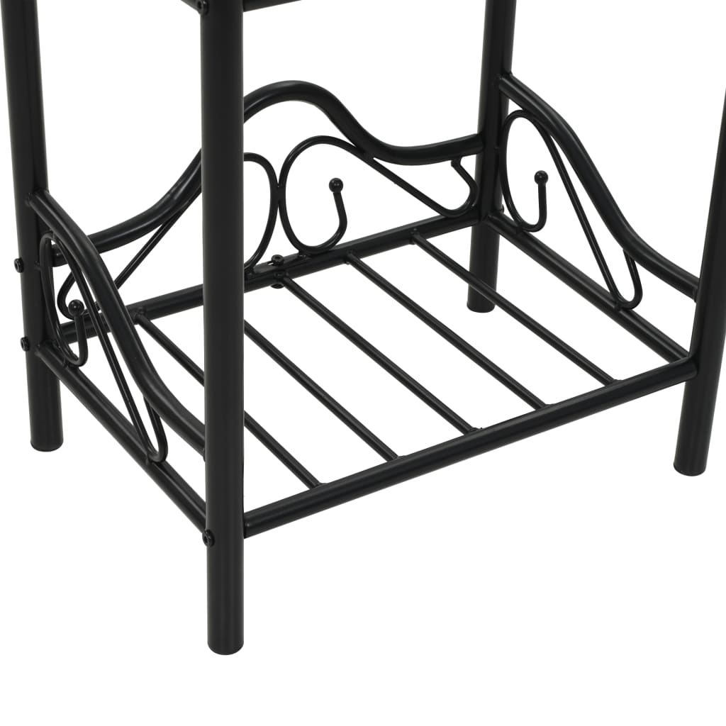 vidaXL Nočný stolík, oceľ a tvrdené sklo, 45x30,5x60 cm, čierny