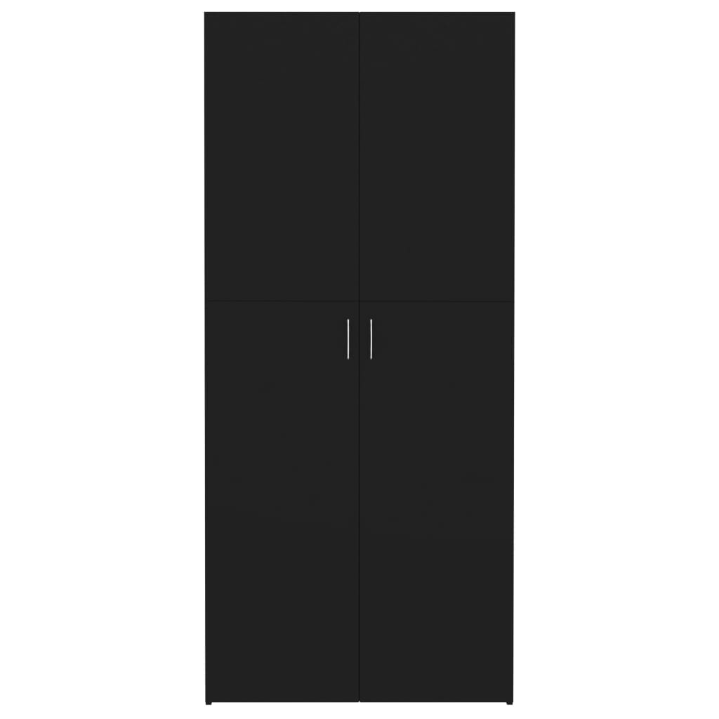 vidaXL Skrinka na topánky, čierna 80x35,5x180 cm, kompozitné drevo