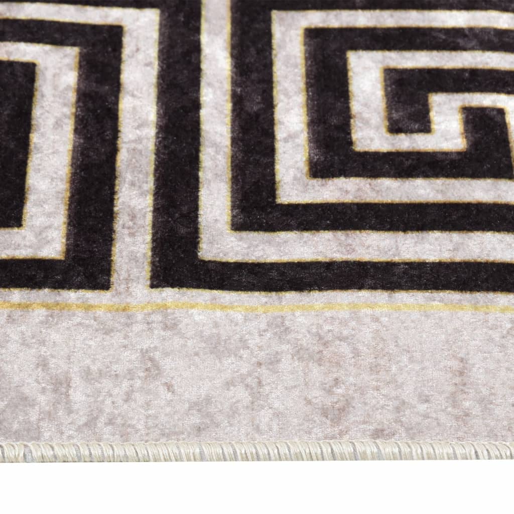 vidaXL Prateľný koberec 80x300 cm bledobéžový protišmykový