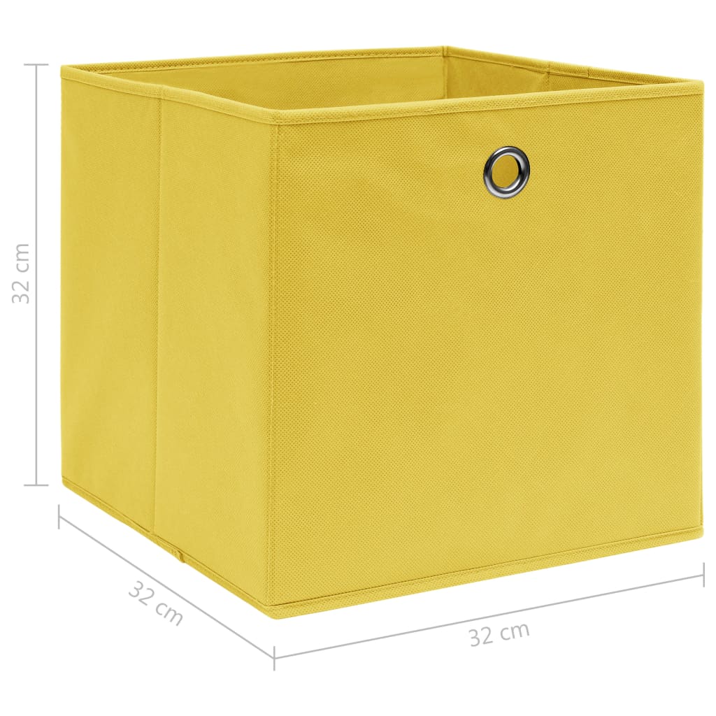 vidaXL Úložné boxy 10 ks, žlté 32x32x32 cm, látka