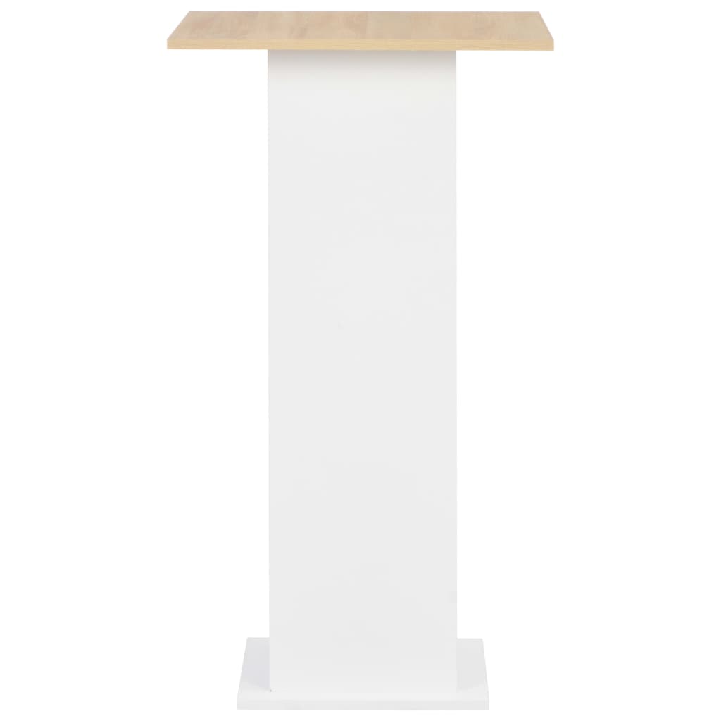 vidaXL Barový stôl, biely a dub sonoma 60x60x110 cm