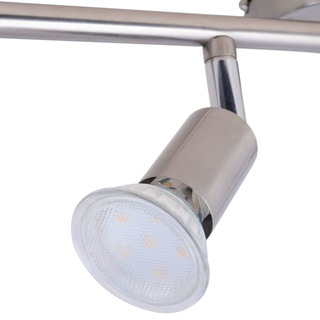vidaXL Stropné svietidlo so 6 LED svetlami, saténový nikel