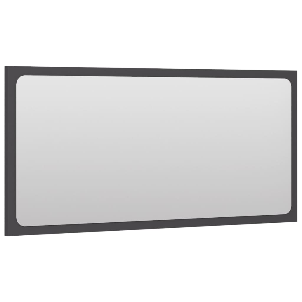 vidaXL Kúpeľňové zrkadlo, sivé 80x1,5x37 cm, kompozitné drevo
