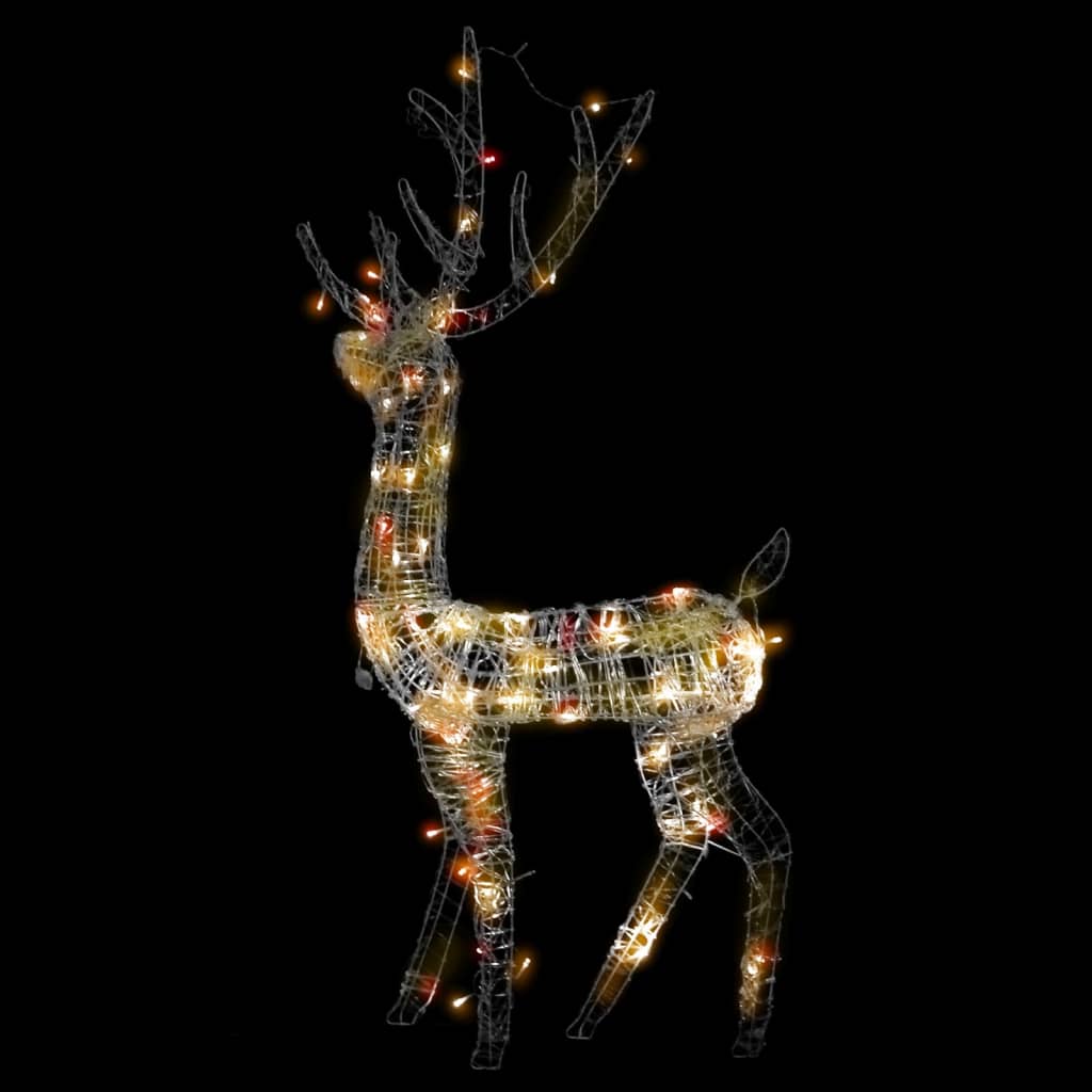 vidaXL Akrylové vianočné dekorácie so sobmi 2 ks 120 cm viacfarebné