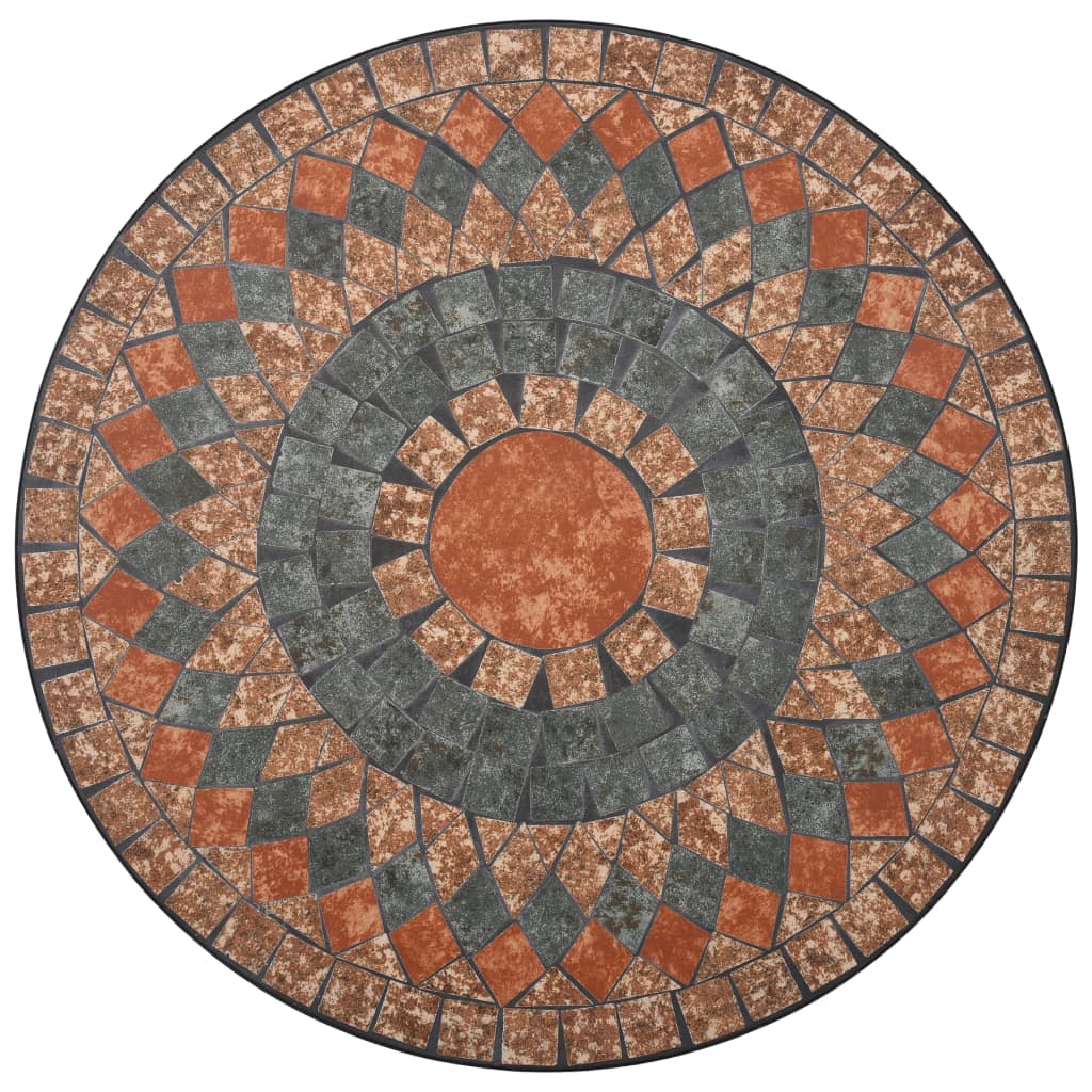 vidaXL 3-dielna mozaiková bistro súprava, keramika, oranžová/sivá