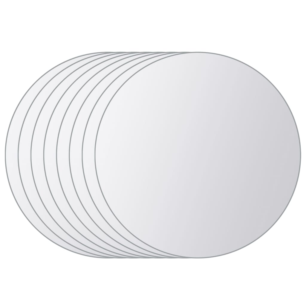 vidaXL Zrkadlové kachličky 8 ks, okrúhle, sklenené