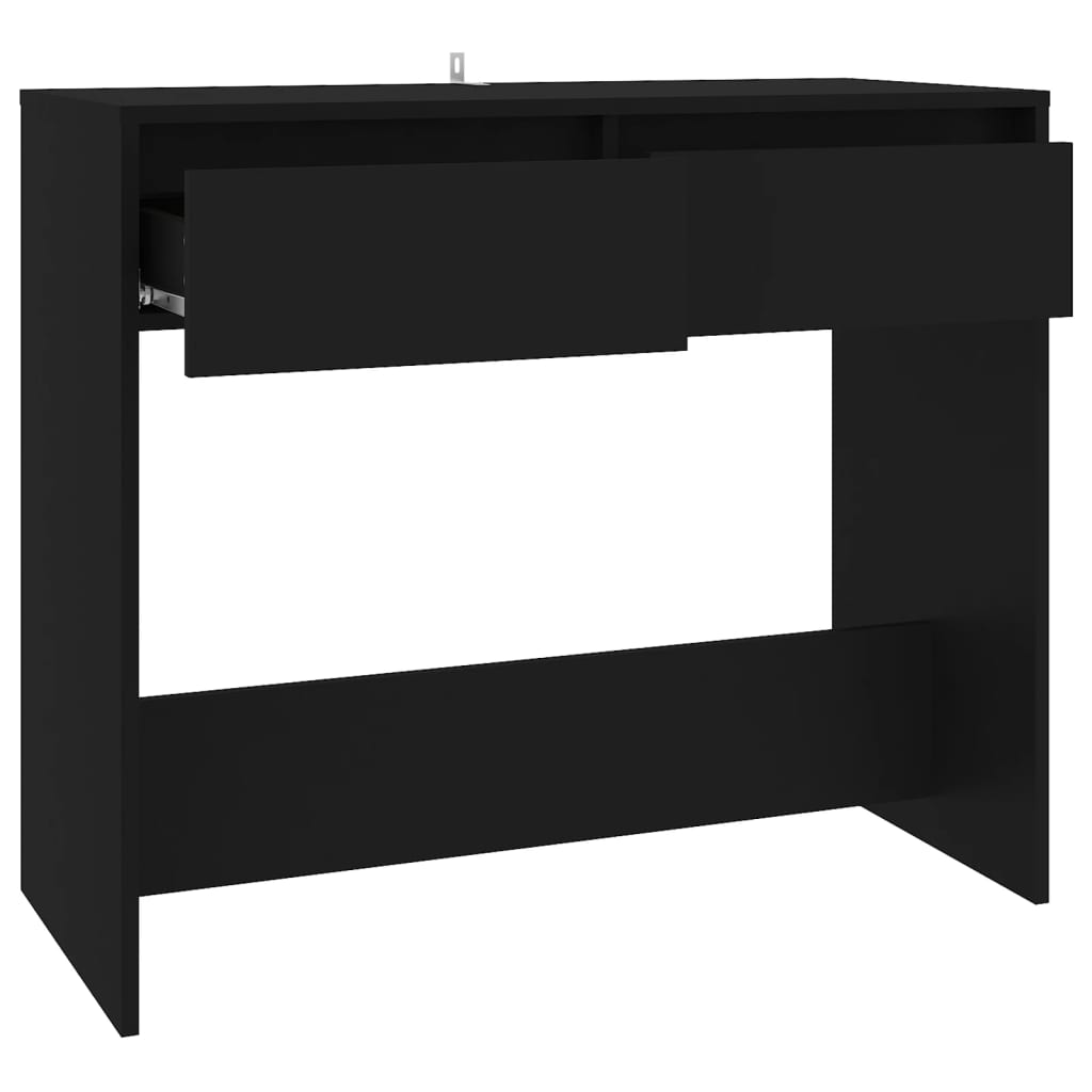 vidaXL Konzolový stolík čierny 89x41x76,5 cm oceľový