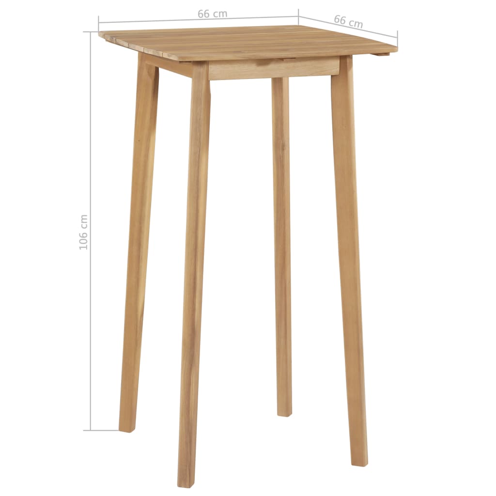 vidaXL Barový stôl 60x60x105 cm, akáciový masív