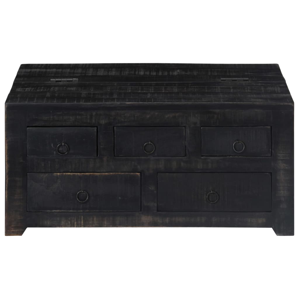 vidaXL Konferenčný stolík čierny 65x65x30 cm mangovníkové drevo
