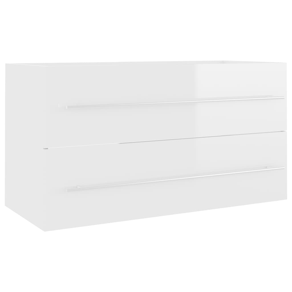 vidaXL 2-dielna súprava kúpeľňového nábytku lesklá biela drevotrieska