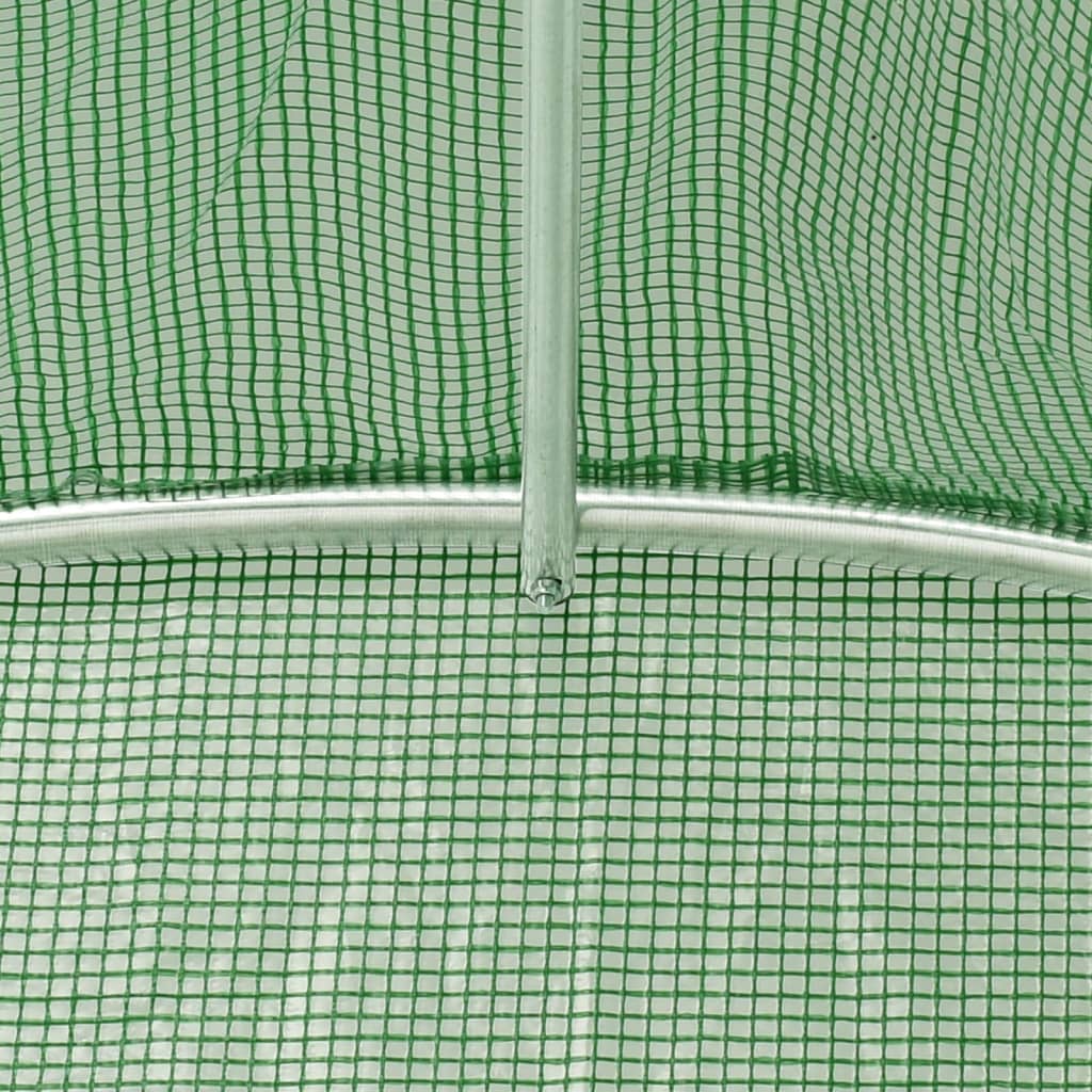 vidaXL Fóliovník s oceľovým rámom zelený 24 m² 8x3x2 m