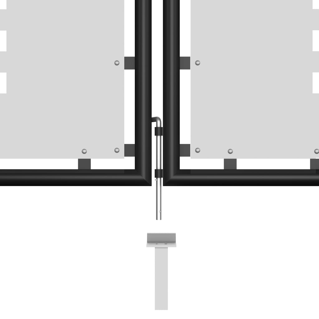 vidaXL Záhradná brána, oceľ 400x125 cm, čierna