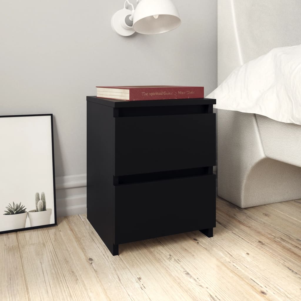 vidaXL Nočný stolík čierny 30x30x40 cm drevotrieska