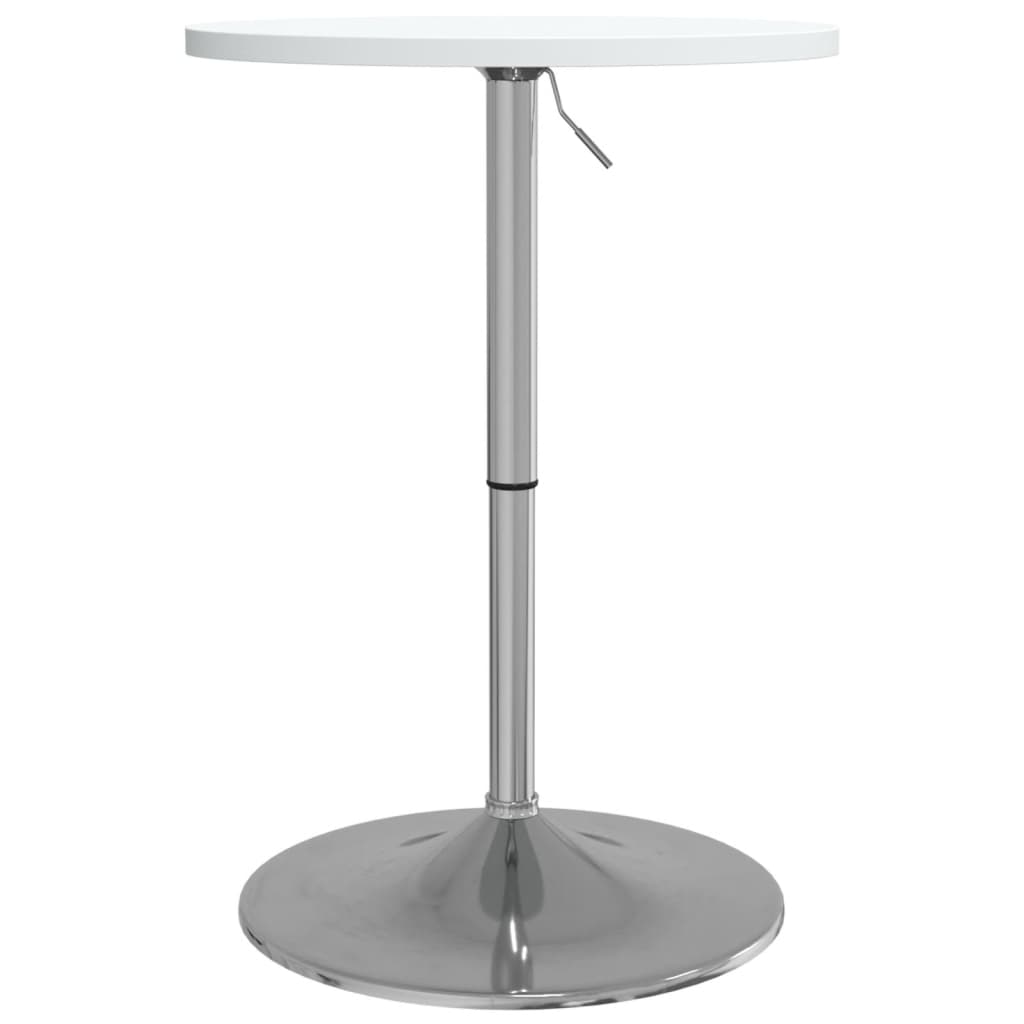 vidaXL Barový stôl biely 50x50x90 cm kompozitné drevo a chrómov. oceľ