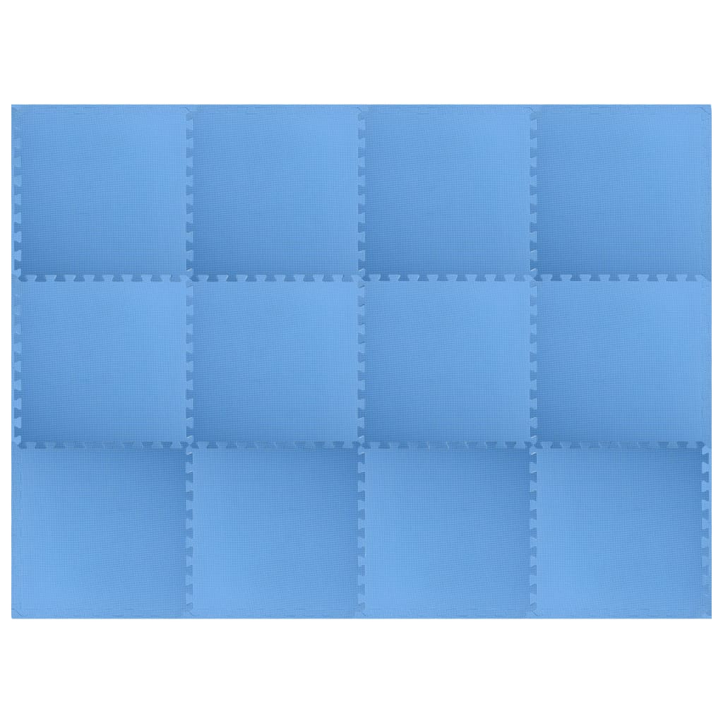 vidaXL Podložky puzzle 12 ks 4,32㎡ EVA pena modré