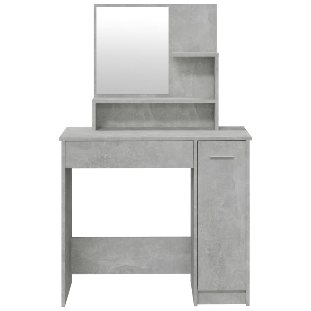 vidaXL Toaletný stolík so zrkadlom betónovo sivý 86,5x35x136 cm