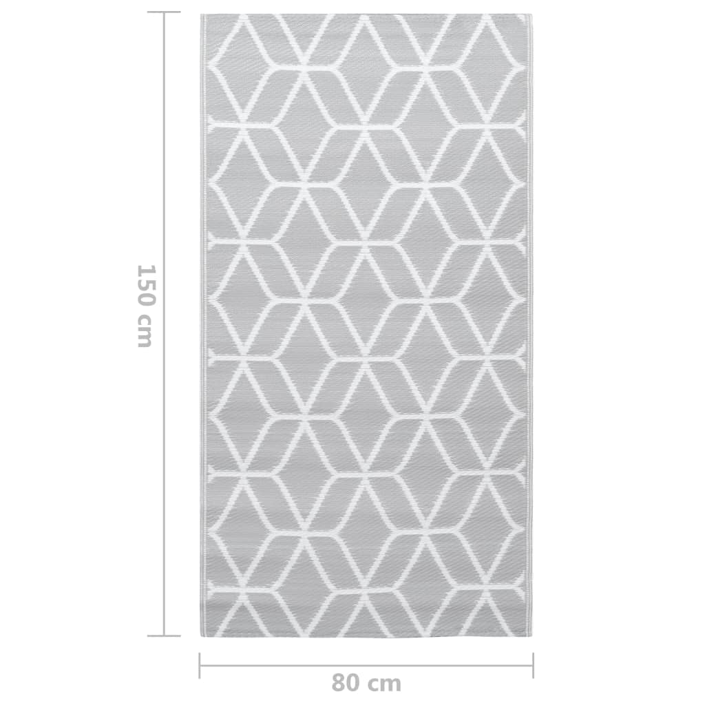 vidaXL Vonkajší koberec sivý 80x150 cm PP