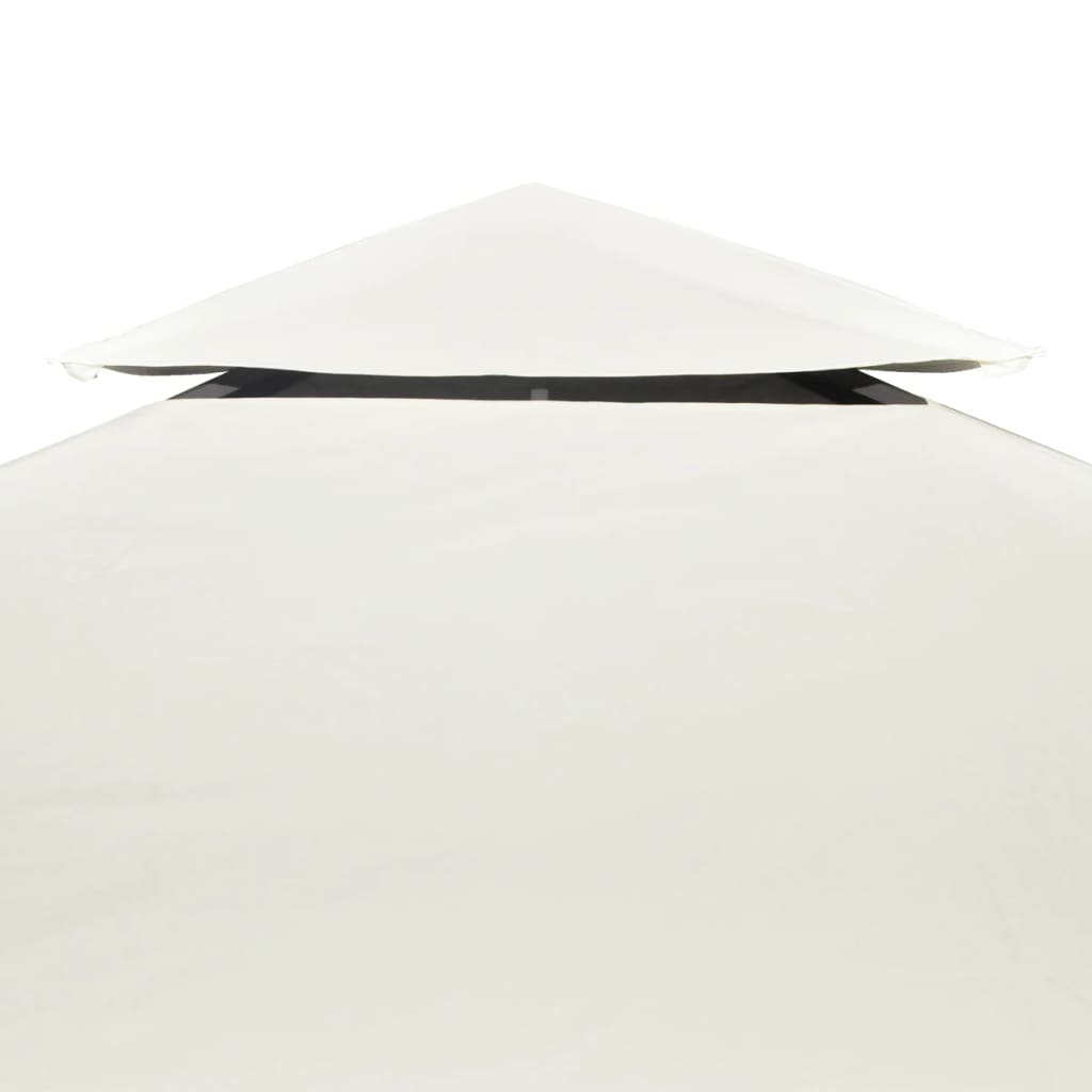 vidaXL Náhradná strieška na altánok 310 g/m², krémovo biela 3x3 m
