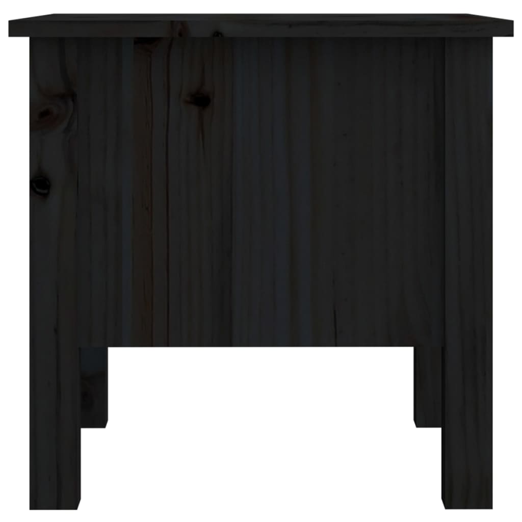vidaXL Bočný stolík čierny 40x40x39 cm borovicový masív