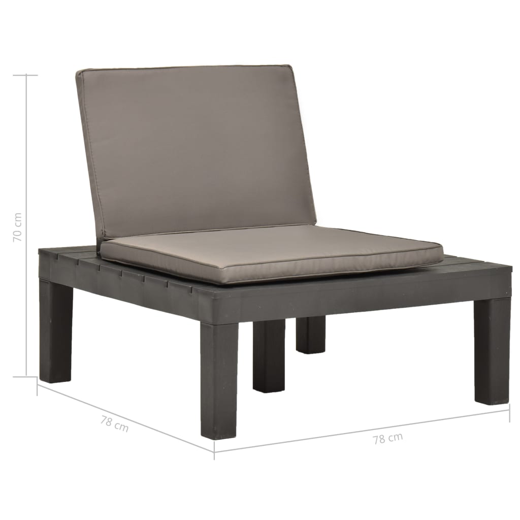 vidaXL Záhradné stoličky s podložkami 2 ks plast antracitové