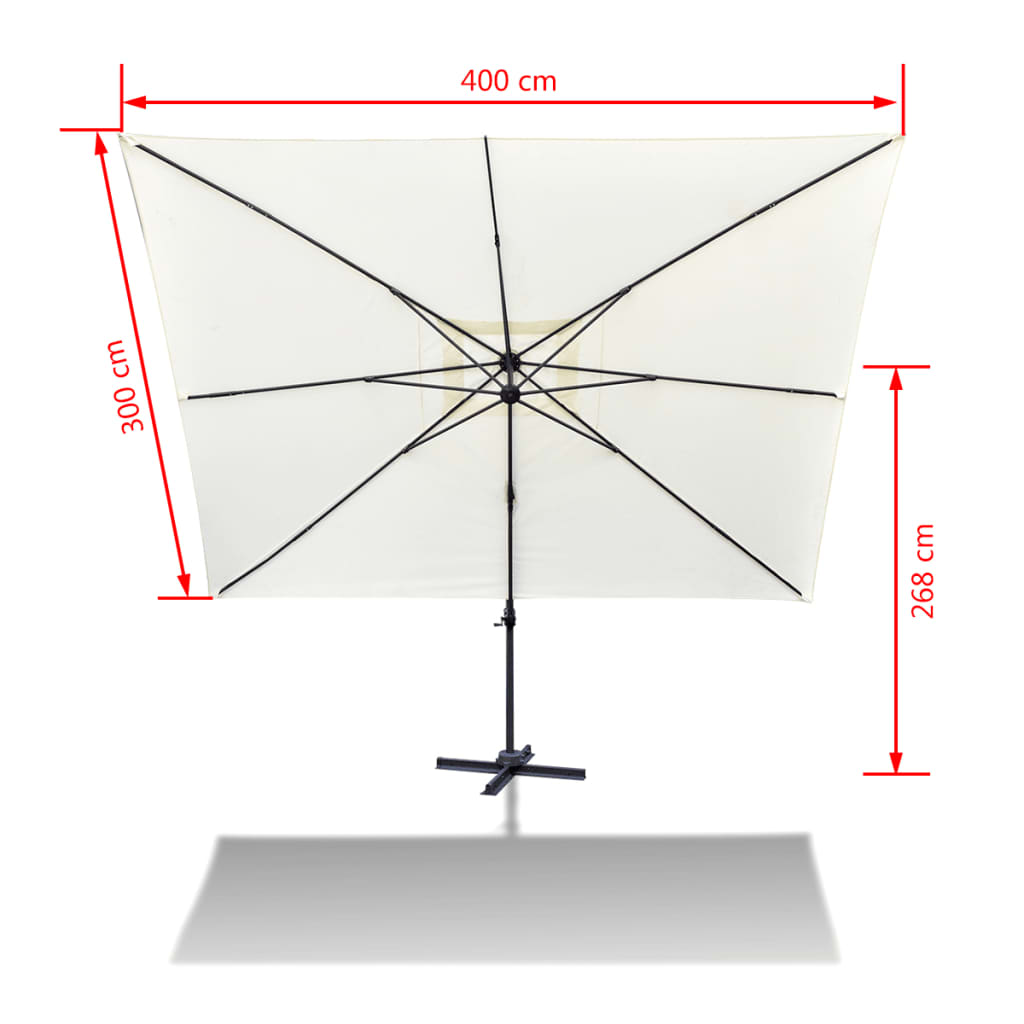 Dáždnik na hliníkovom stojane, 3 x 4 m