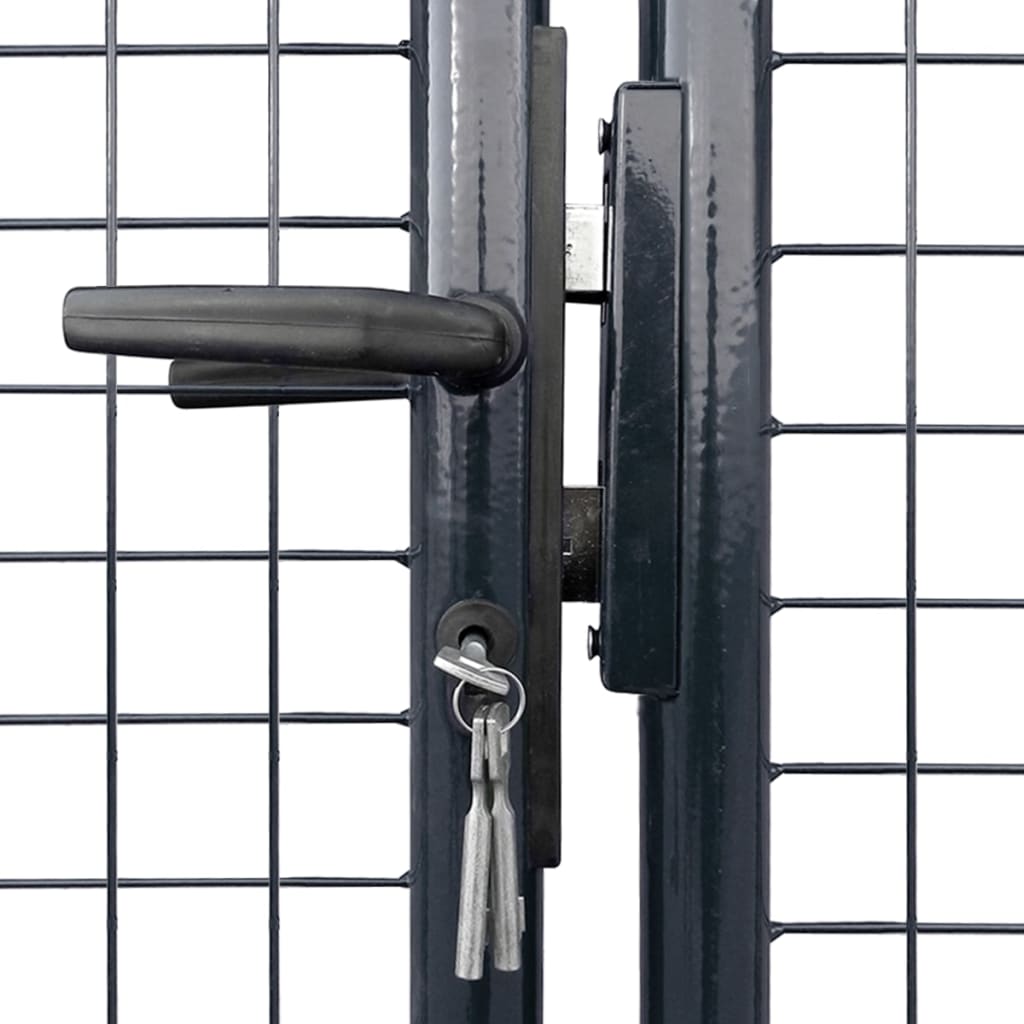 vidaXL Brána zo sieťoviny a galvanizovanej ocele 400x200 cm šedá