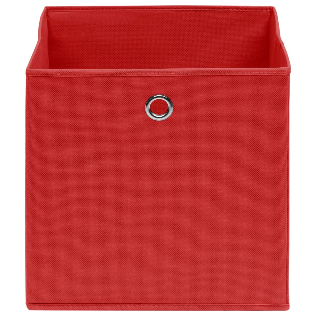 vidaXL Úložné boxy 10 ks, červené 32x32x32 cm, látka