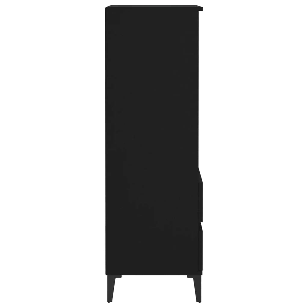 vidaXL Vysoká skrinka čierna 40x36x110 cm spracované drevo